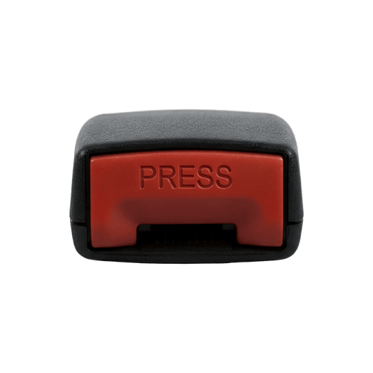 Black red button seat belt extender extension safety certified meets fmvss standards e4 e8 e9