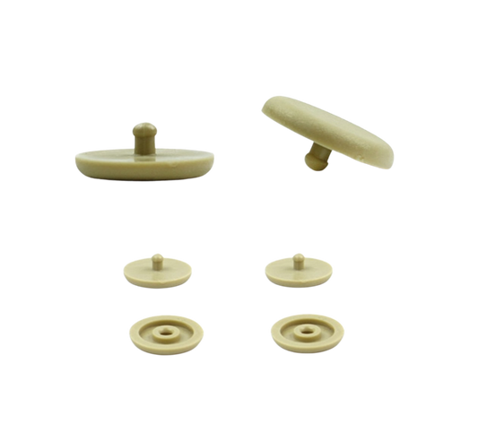Universal Seat Belt Buckle Button Stop / Stopper Kit for all Vehicles - Color: Tan