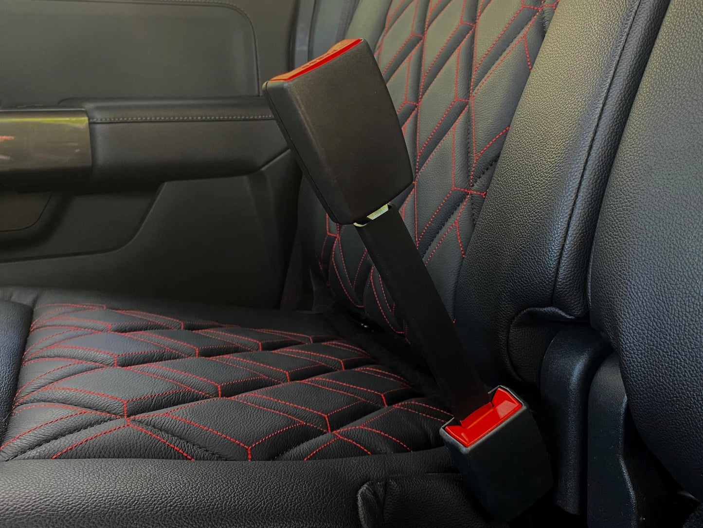 Fits: 2024 Tesla Cybertruck - Safety Certified 9.5" Rigid Seat Belt Extender (Rear Window Seats)